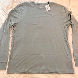 J Crew Long-Sleeve Washed Jersey Tee, size Medium, color: barely blue, NWT